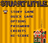 Stuart Little: The Journey Home (Game Boy Color) screenshot: Main Menu
