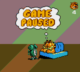 Garfield: Caught in the Act (Game Gear) screenshot: Pause screen