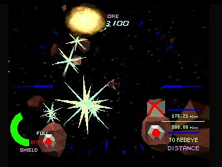 Starblade (PlayStation) screenshot: Lil' explosions, no big deal.