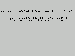 Terror-Daktil 4D (ZX Spectrum) screenshot: A high score has been achieved