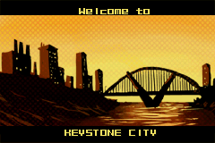 Justice League Heroes: The Flash (Game Boy Advance) screenshot: The city is invaded by robots