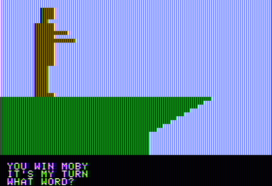 Don't Fall (Apple II) screenshot: Completing the word