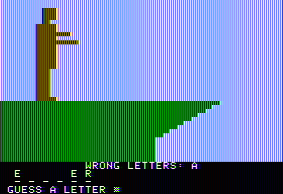 Don't Fall (Apple II) screenshot: Getting some guesses right