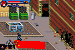 Justice League Heroes: The Flash (Game Boy Advance) screenshot: Using Flash's superhuman speed