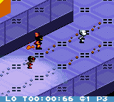 Micro Maniacs (Game Boy Color) screenshot: Running a race in a maze