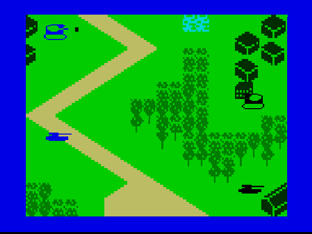 A Collection of Classic Games from the Intellivision (PlayStation) screenshot: This is how armor battle actually looks like.