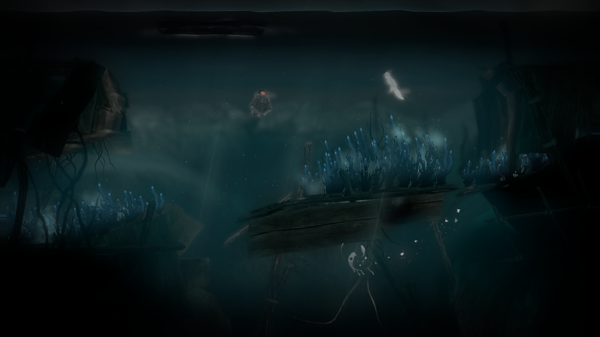 Never Alone: Foxtales (Windows) screenshot: Underwater wreckage