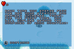 Arctic Tale (Game Boy Advance) screenshot: Instructions