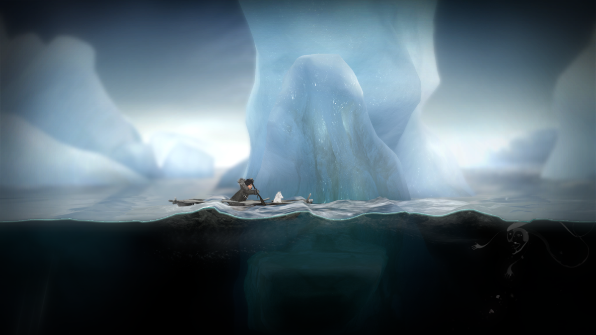 Never Alone: Foxtales (Windows) screenshot: Crossing deep water