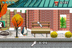 Madagascar: Operation Penguin (Game Boy Advance) screenshot: Out to collect "shovels" for the escape tunnel.