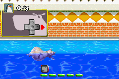 Madagascar (Game Boy Advance) screenshot: Tutorial: Gloria the hippo can swim
