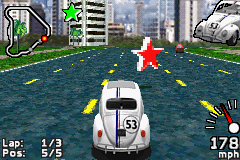 Disney's Herbie: Fully Loaded (Game Boy Advance) screenshot: Not all stars have a positive effect.