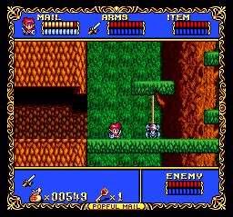 Popful Mail (TurboGrafx CD) screenshot: The spider quickly climbs down to attack