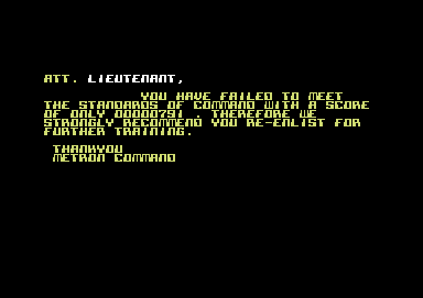 Metron (Commodore 64) screenshot: Message of Dread