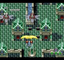 Seirei Senshi Spriggan (TurboGrafx CD) screenshot: Flying enemies are dealt with this energy wave