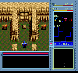 Brandish (TurboGrafx CD) screenshot: Beginning of the game. Treasure chests and all