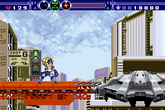Gunstar Super Heroes (Game Boy Advance) screenshot: The stage boss is near.