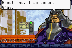 Gunstar Super Heroes (Game Boy Advance) screenshot: Meet the villain