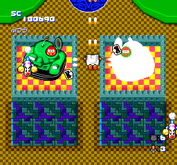 Star Parodier (TurboGrafx CD) screenshot: This power up allows me to shoot in four directions
