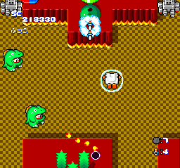 Star Parodier (TurboGrafx CD) screenshot: The little guys disguise themselves :)