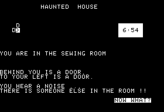 Haunted House (Apple II) screenshot: Hearing noises