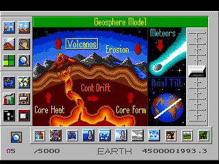 SimEarth: The Living Planet (TurboGrafx CD) screenshot: Geosphere Model