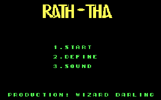 Rath-Tha (DOS) screenshot: Main menu