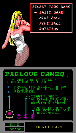 Parlour Games (Arcade) screenshot: Billiards Options.