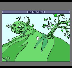 The Manhole (TurboGrafx CD) screenshot: A giant tree grows out of it