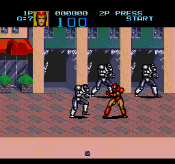 Captain America and the Avengers (Genesis) screenshot: Playing Iron Man