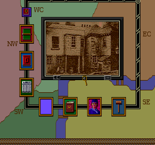Sherlock Holmes: Consulting Detective (TurboGrafx CD) screenshot: You can just visit people you don't know. Hang in front of their house. Maybe smoke a joint or two, I don't know