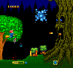 Fantastic Night Dreams: Cotton (TurboGrafx CD) screenshot: ...mid-level tree boss...