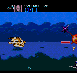 Captain America and the Avengers (Genesis) screenshot: Another horizontal shooting segment, this time underwater