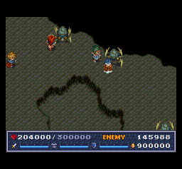 The Legend of Xanadu II (TurboGrafx CD) screenshot: I just stand there and hit air with my sword, while my companions fight for their lives. Hehe. Hehe!.. He.