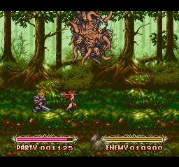 The Legend of Xanadu II (TurboGrafx CD) screenshot: Stop bothering me! Don't you see I'm with a sexy girl here?!..