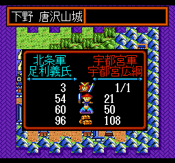Nobunaga's Ambition: Lord of Darkness (TurboGrafx CD) screenshot: Final decisions before battle