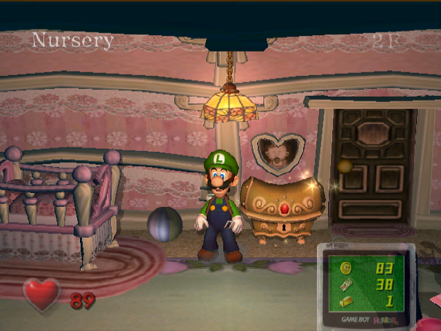 Luigi's Mansion (GameCube) screenshot: Such chests appear after boss battles, they grant access to new areas