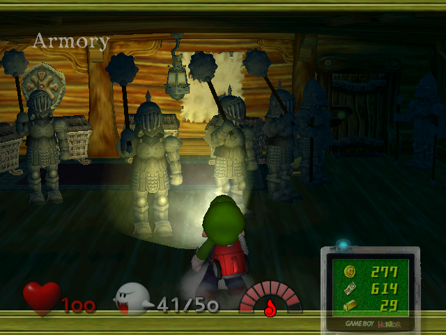 Luigi's Mansion (GameCube) screenshot: The Armory