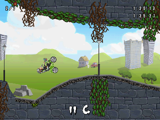 Turbo Grannies (Android) screenshot: Tilt to avoid landing on your back