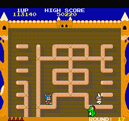 The Fairyland Story (Sharp X68000) screenshot: Picked up a Glass Potion - turned white
