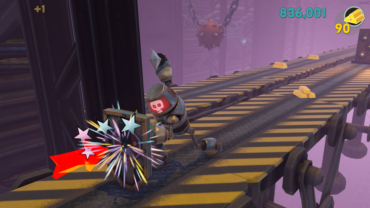 Runner3 (Windows) screenshot: Smacked by the knight