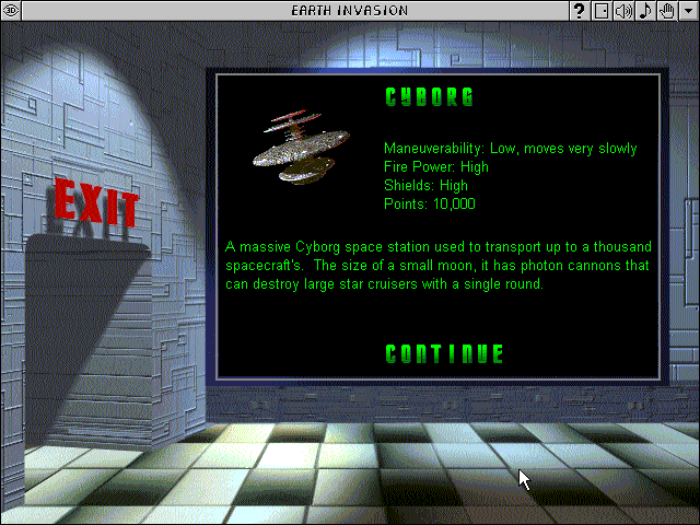 Earth Invasion (Windows 3.x) screenshot: Enemy info