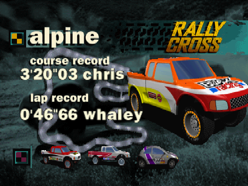 Rally Cross (PlayStation) screenshot: Loading a new race.