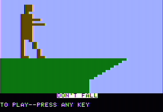 Don't Fall (Apple II) screenshot: Title screen