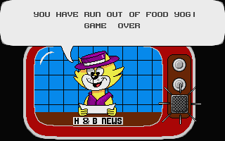 Yogi Bear & Friends in the Greed Monster: A Treasure Hunt (Atari ST) screenshot: Top Cat is here to tell you that it's Game over!