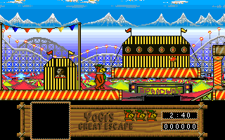 Yogi's Great Escape (Amiga) screenshot: In the fun park.