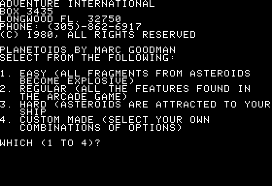 Asteroid (1980) - Mobygames