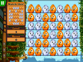 Fluffy Birds (Android) screenshot: Puzzle mode - I have to match the pattern on the left