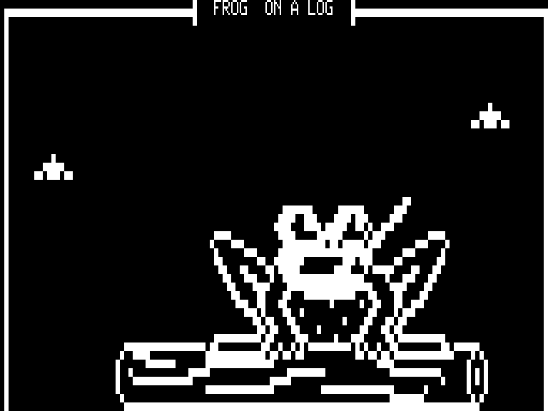 Frog (TRS-80) screenshot: The tongue gets shorter towards the end