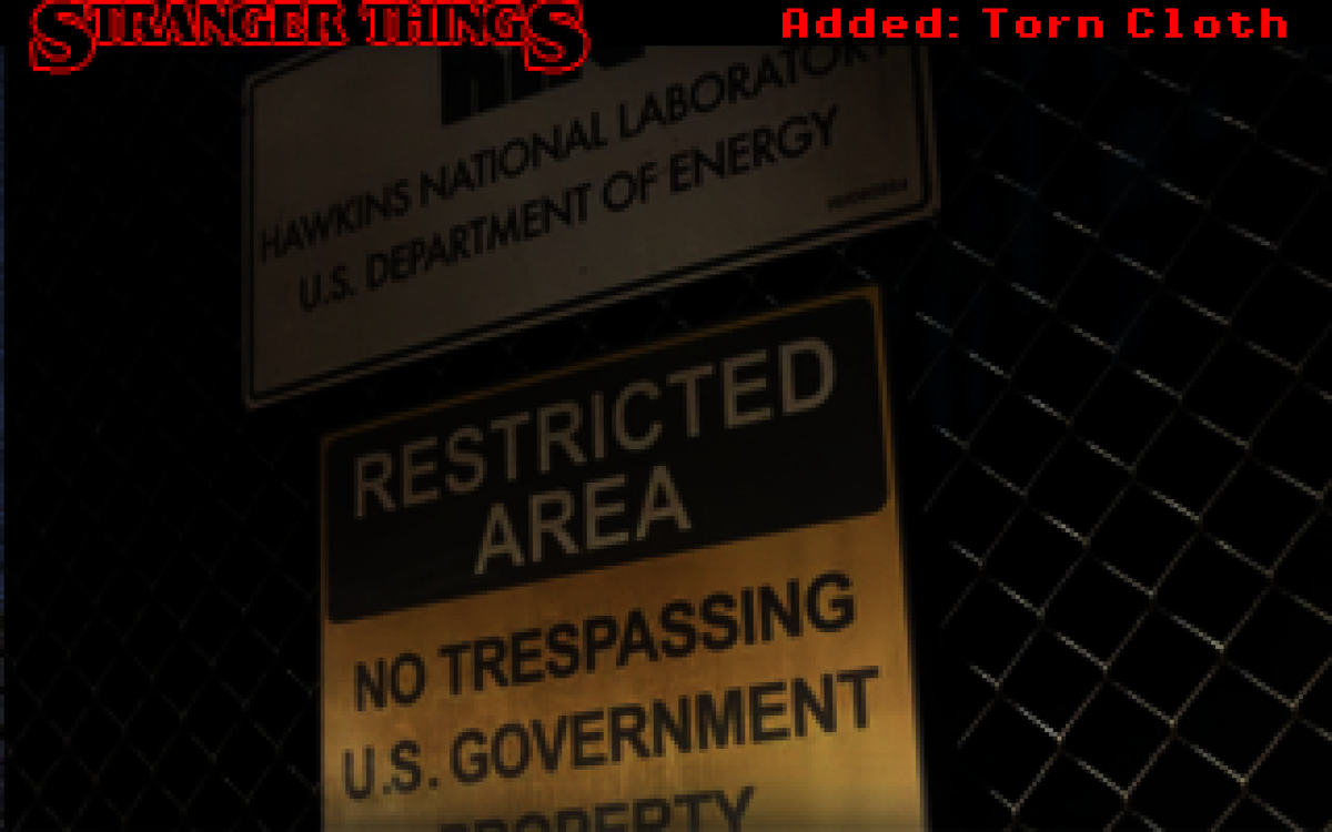 Stranger Things: Chapter One - The Search for Will Byers (Windows) screenshot: A closer look at the fence signs